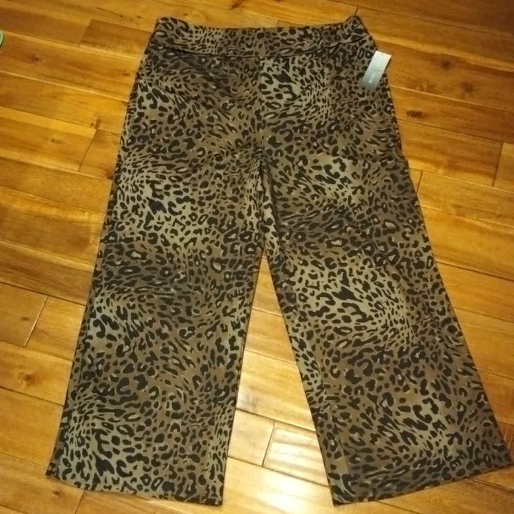 Heart N Crush Leopard Print Wide Leg Pants